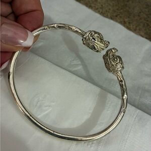 Stirling Silver Animal Head men’s Cuff Bracelet